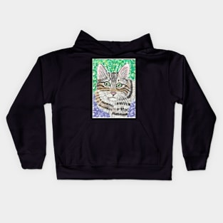 Cute cat  tabby Kids Hoodie